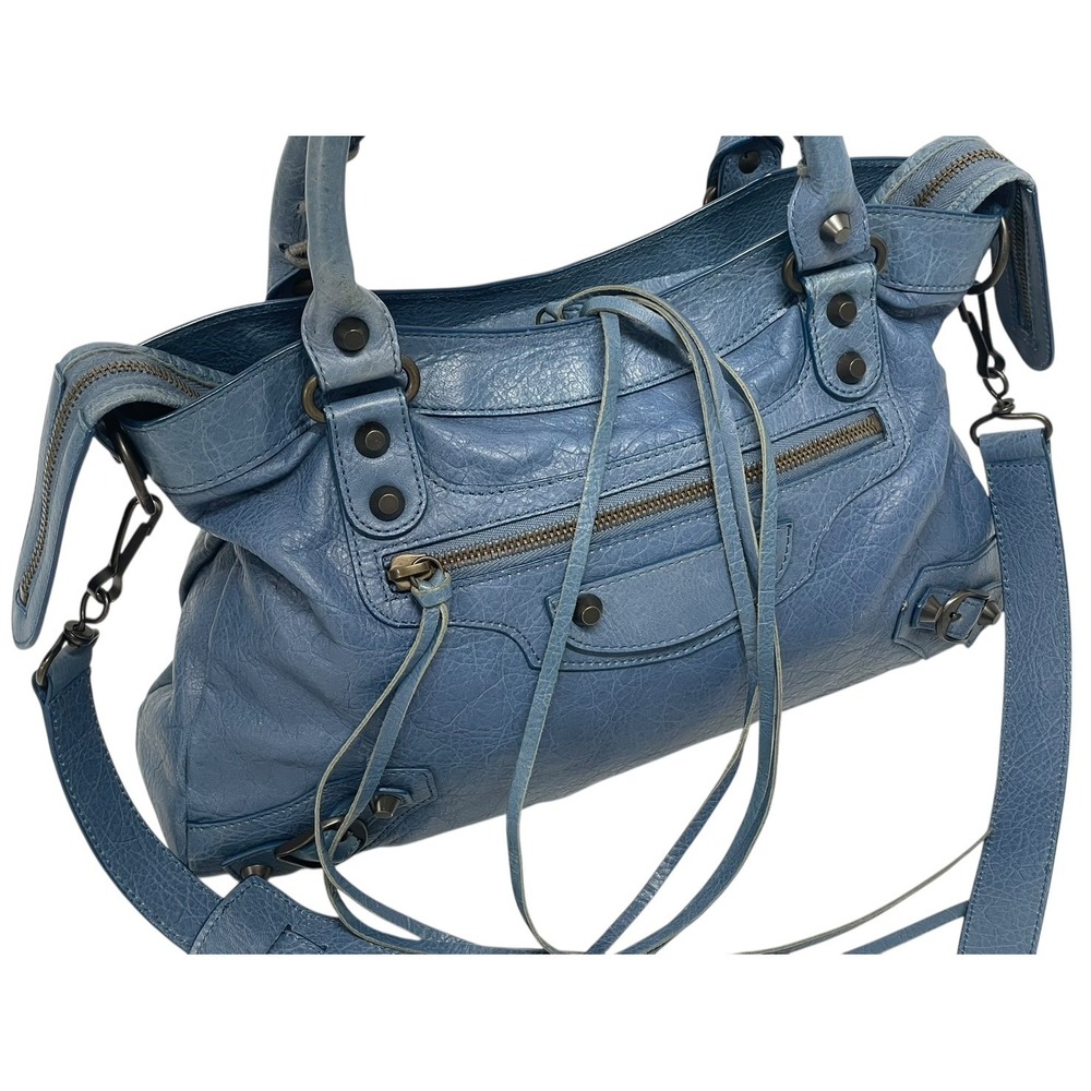 Balenciaga handbag leather The Town blue - Picture 4 of 9